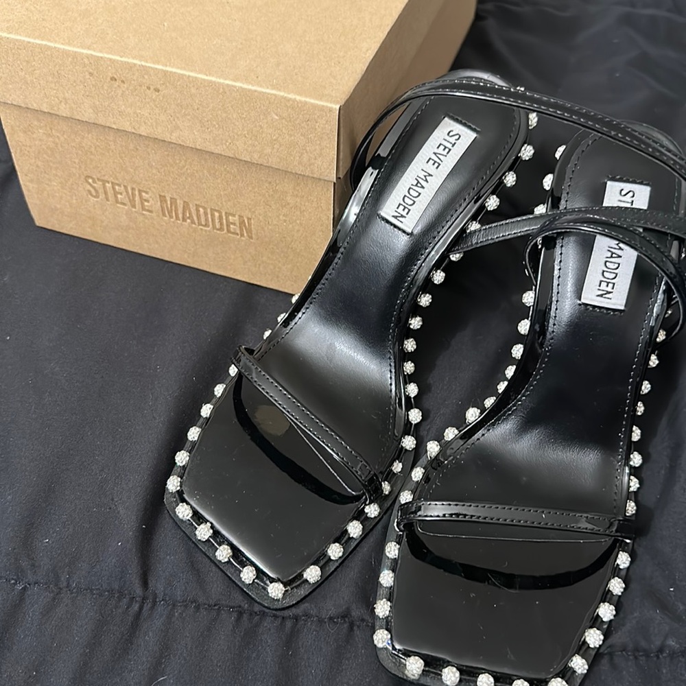 Steve Madden Patent Leather Diamond Trim Heels